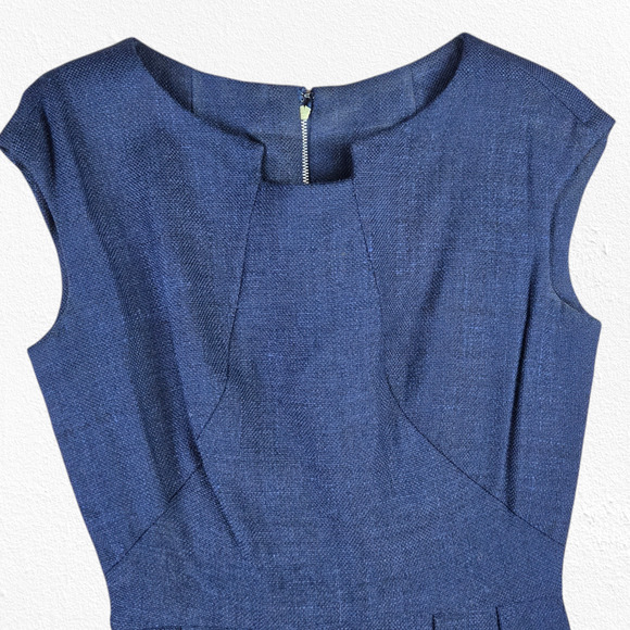 1950s Vintage Adele Simpson Navy Tweed Cape Dress – Union Made Size 6 USA - Picture 5 of 16